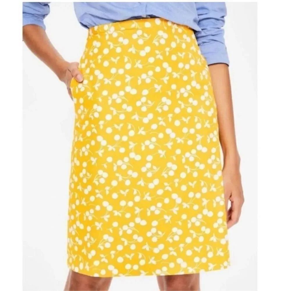 Boden cheery yellow business casual 10R royalcore skirt